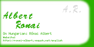 albert ronai business card